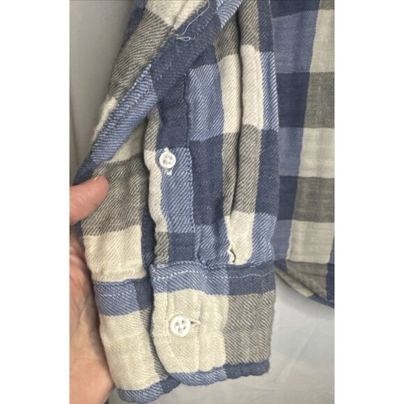 J Crew Mens Slim Blue Check Plaid Button Long Sleeve Flannel Shirt Sz S NEW - Picture 3 of 8